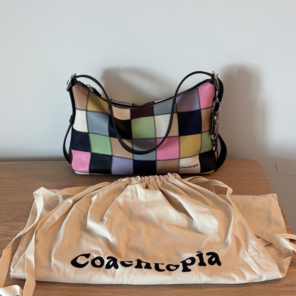 Alter/Ego Slouchy Shoulder Bag In Patchwork Multicolored Checkerboard Multi1 - Picture 4 of 17